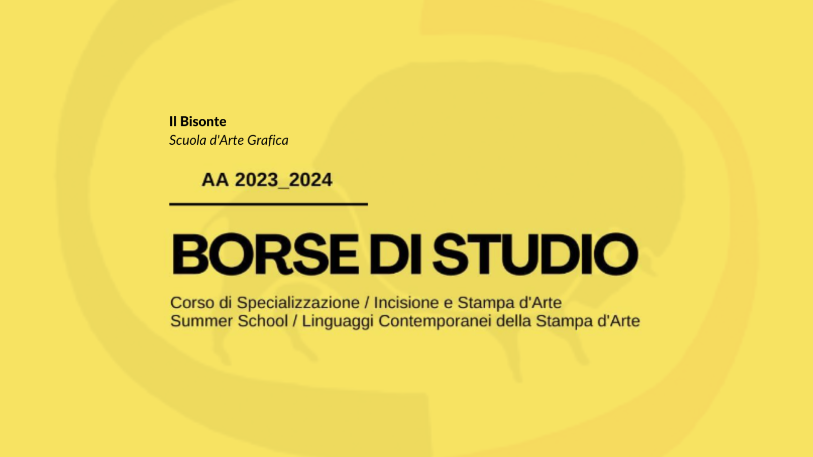 Il bisonte scuola d’arte grafica – borse di studio Fondazione Livorno